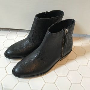 Black leather ankle boots